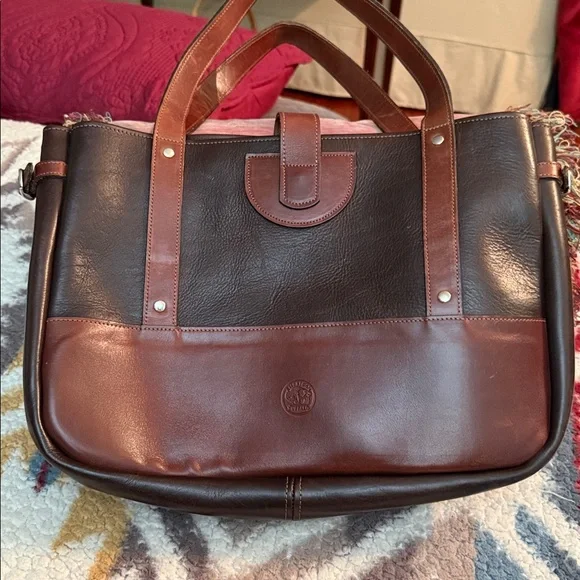 Col. Littleton Brown and Black Leather Women's Beautifully Crafted Handbag - Picture 4 of 8